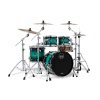 Professional drum kit with cymbals and hardware for drummers.
