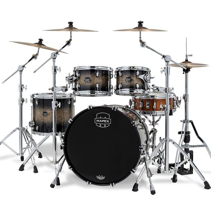 Professional drum kit with cymbals and hardware for drummers. Perfect for practice, recording, and l.