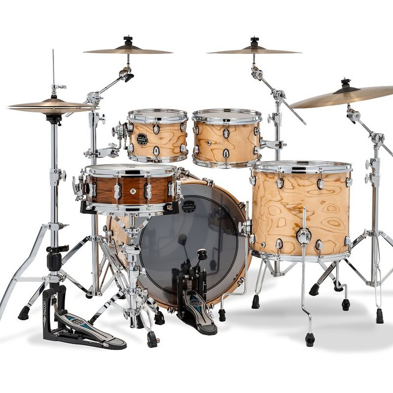 High-quality drum kit with multiple drums and cymbals for professional drummers. Perfect for studio.