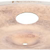 Close-up of a vintage 22-inch Trash China cymbal with patina finish.