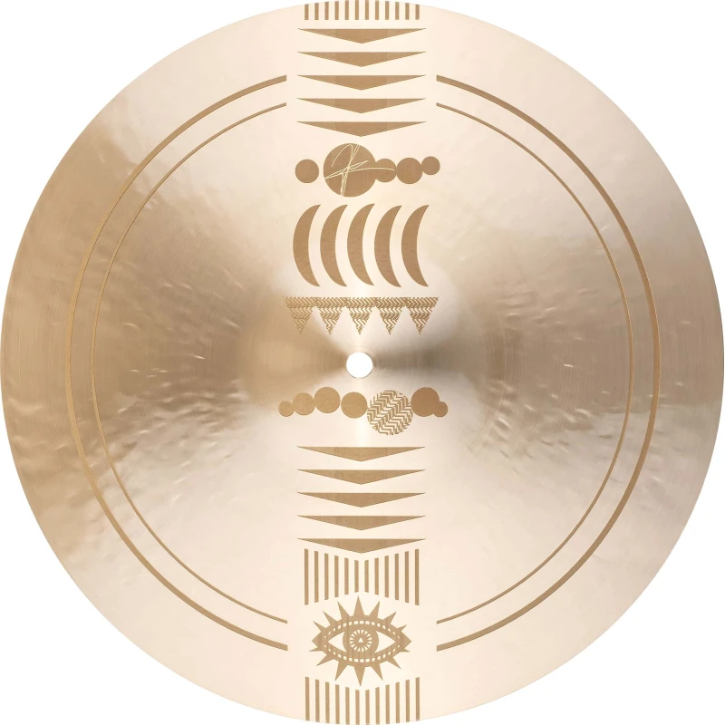 Drummers Only logo engraved on a shiny cymbal surface, showcasing branding and musical equipment.