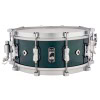High-quality blue drum snare with chrome hardware for professional drummers.