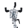 Professional drum snare stand with adjustable arms and sturdy construction.