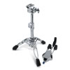 Professional drum snare stand with adjustable height and sturdy base.