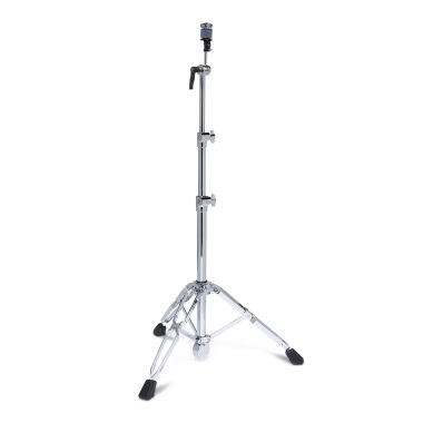 Double tom stand for drum kit with adjustable height and sturdy tripod base.