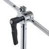 Drum stand for cymbals and toms with adjustable height and secure grip.