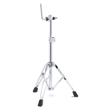 Drum cymbal and tom stand for professional drumming setup.