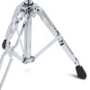 Chrome drum stand for single tom with adjustable height and secure grip.