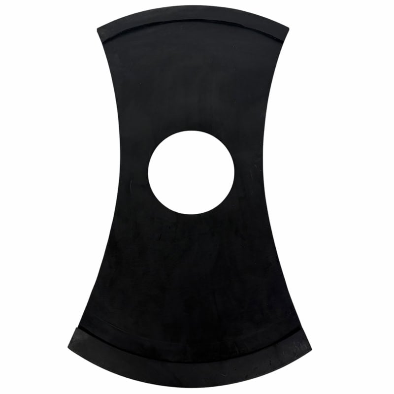 Black drum pad accessory for drummers, versatile percussion equipment.