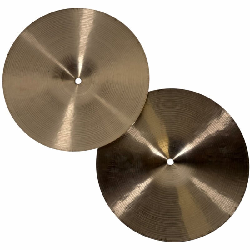 Pair of Meinl Byzance Traditional 12in Hi-hats cymbals for drumming.