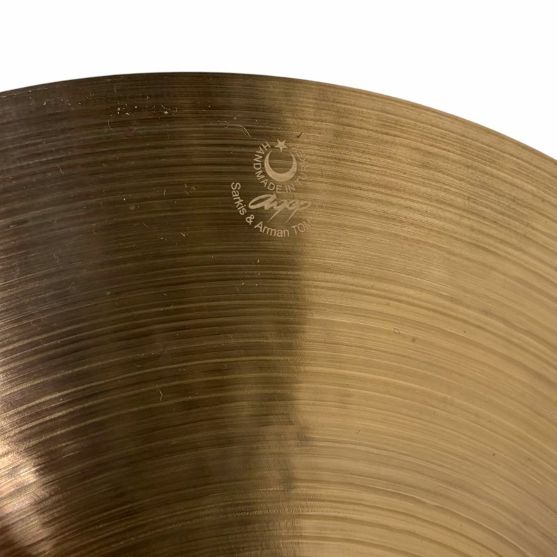 Close-up of Istanbul Agop 18in Dark Crash Cymbal with detailed surface.