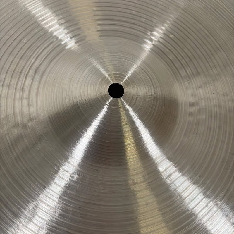 Close-up of Istanbul Agop 18in Dark Crash cymbal with concentric circles.