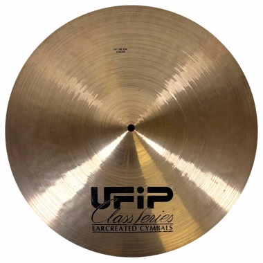 Close-up of UFIP Class Series 19in crash cymbal with detailed grooves.