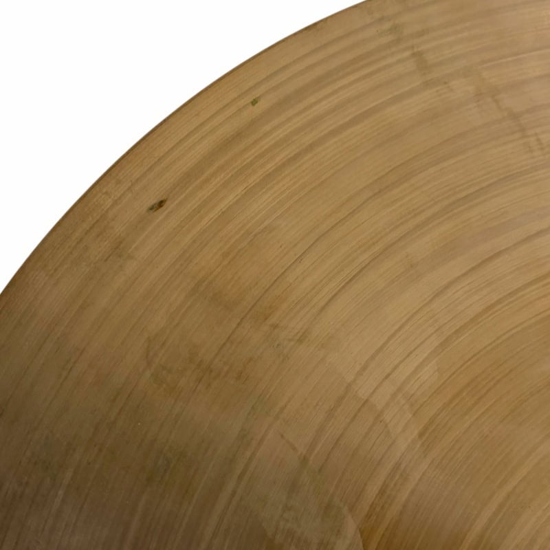 Close-up of a UFIP 19-inch crash cymbal showing detailed surface texture.