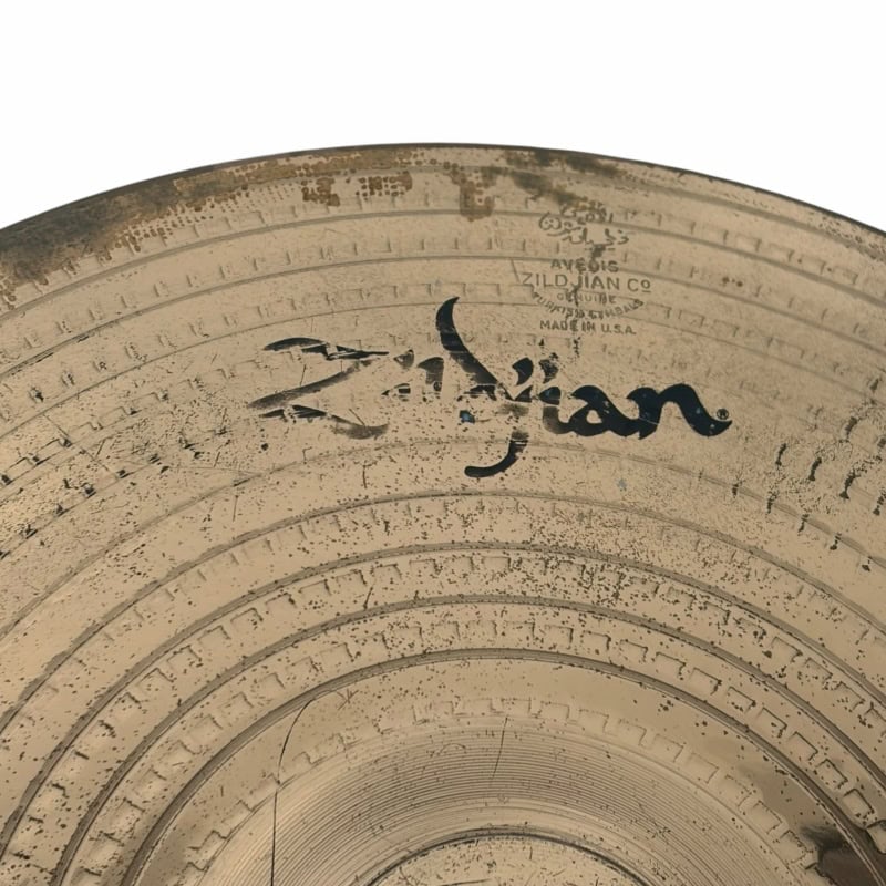 Close-up of Zildjian 14-inch Scimitar Hihats cymbals with detailed branding.