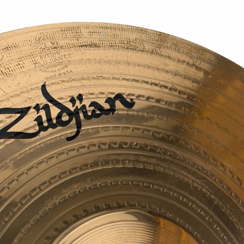 Close-up of Zildjian 14-inch Scimitar Hihats cymbals with detailed grooves.