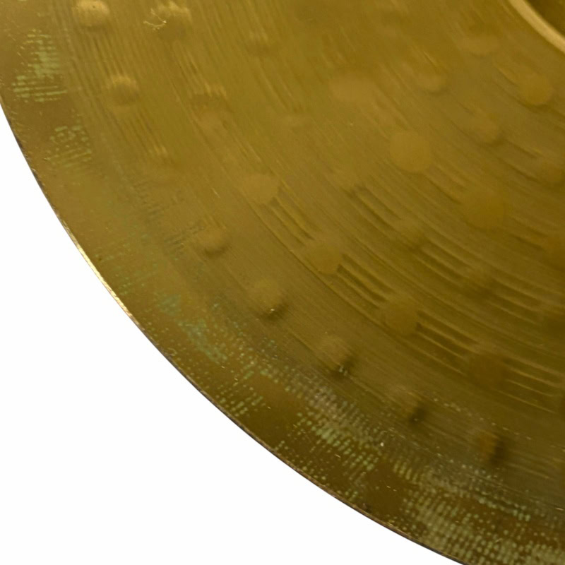 Close-up of Meinl HCS cymbal showing detailed surface texture and finish.