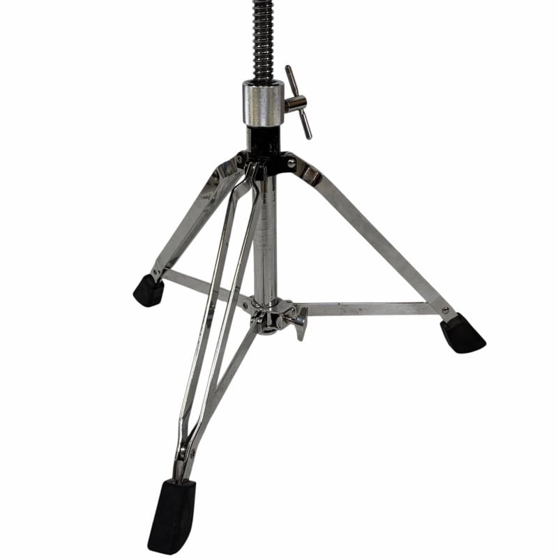 Drum throne stand with adjustable height and tripod base for drummers.