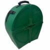 Green drum case with handle and latch for transporting drums safely.