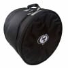 Black drum bag with handle and zipper for percussion gear storage.