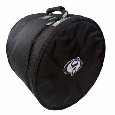 Black drum bag with handle and zipper for percussion gear storage.