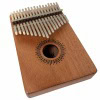 Wooden kalimba with metal tines for musical performance.