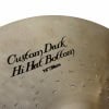 Dark finish hi-hat bottom cymbal for drumming, 14 inches, 36cm.