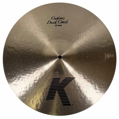 Zildjian K Custom 18in Dark Crash Cymbal for drummers and percussionists.