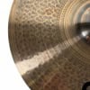 Close-up of Meinl 18-inch alloy crash cymbal with detailed hammering pattern.