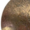 Close-up of a cymbal with a textured, extra dry finish.