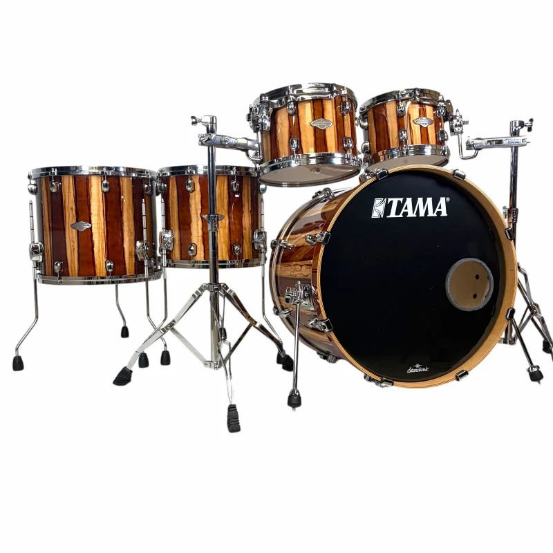 High-quality TAMA drum kit with wooden shells, perfect for professional drummers and studio use.