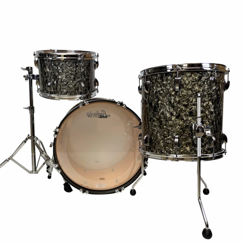 Drummers Only professional drum kit with black marble finish.