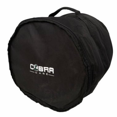 Black drum tom bag with Cobra logo for drum accessories.