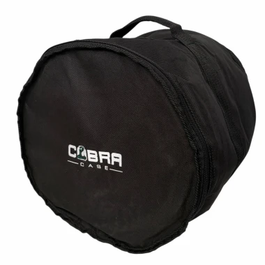 Black drum tom bag with Cobra logo for drum accessories.