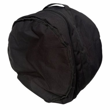 Black drum tom bag for drum kit transport and protection.