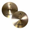 Pair of Zildjian A 15in New Beat Hi-hat Cymbals for drumming.