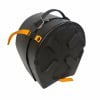 Durable black drum practice pad case with adjustable straps for secure transport.