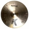 Zildjian Paper Thin Crash Cymbal with K logo, metallic finish, close-up view.