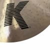 Close-up of Zildjian K Custom 16in Dark Crash cymbal with logo.