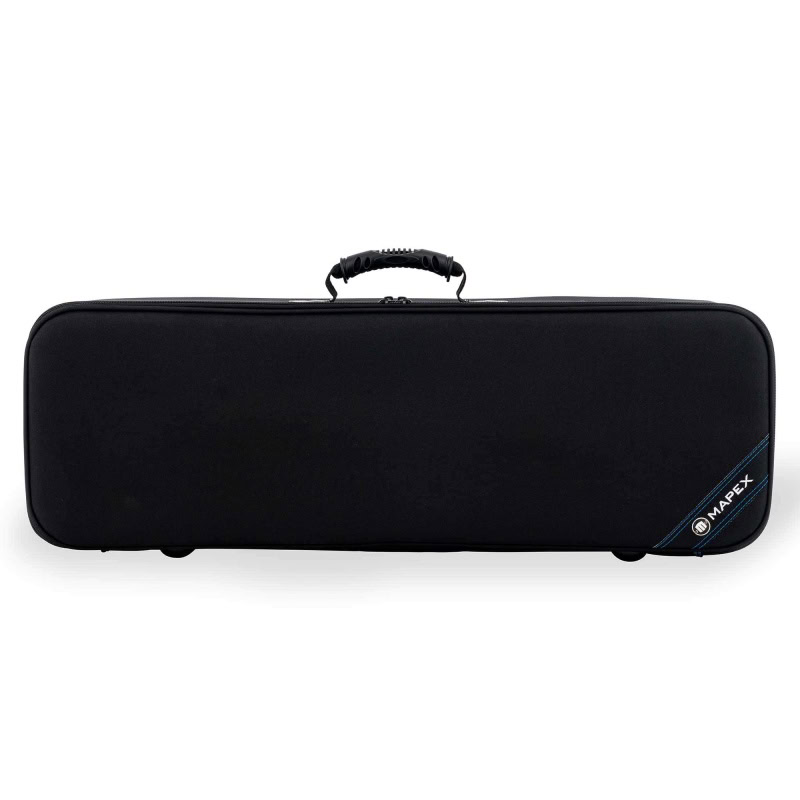 Black drumstick bag for drummers, portable and durable, with handle for easy transport.