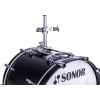 Universal bass drum mount for Sonor drums with adjustable hardware.