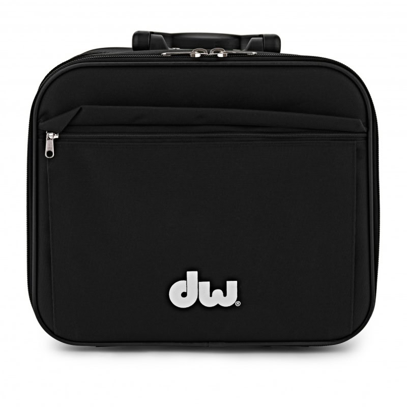 Black drum pedal bag with DW logo for drum gear storage.