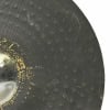 Close-up of Zildjian Pitch Black 22-inch ride cymbal with detailed grooves and dark finish.