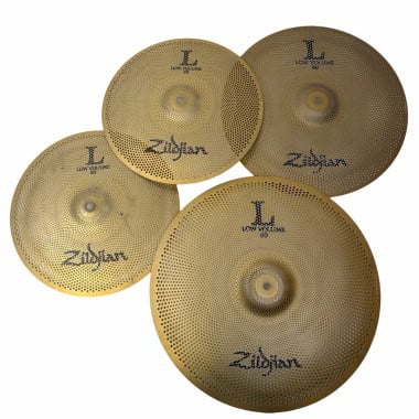Set of four Zildjian L80 Low Volume Cymbals for drummers.