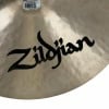 Close-up of Zildjian K 17in Dark Thin Crash cymbal with logo visible.