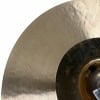 Close-up of Zildjian K Custom 20-inch hybrid ride cymbal with detailed grooves.
