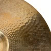 Close-up of Zildjian S Series 20-inch medium ride cymbal with detailed hammering pattern.