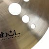 Close-up of Istanbul Xist Ion 18in crash cymbal with circular holes.