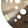 Close-up of Istanbul Xist Ion 18in crash cymbal with circular holes.