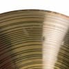 Close-up of Paiste PST7 14-inch light hi-hat cymbals with detailed grooves and reflective surface.